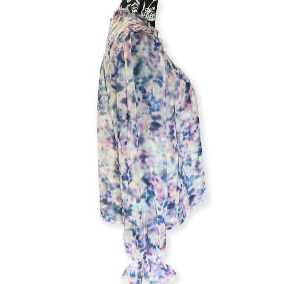 Steve Madden | Soleil Abstract Floral Chiffon Top | S - Picture 4 of 11